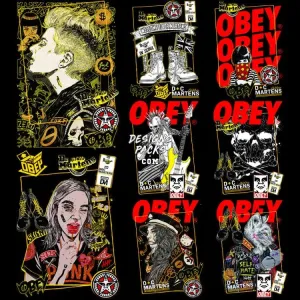 8 Brand Obe Marte Streetwear Designs Bundle PNG   PSD