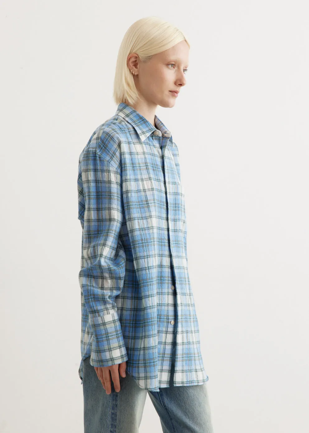 Airy Wool Check Shirt