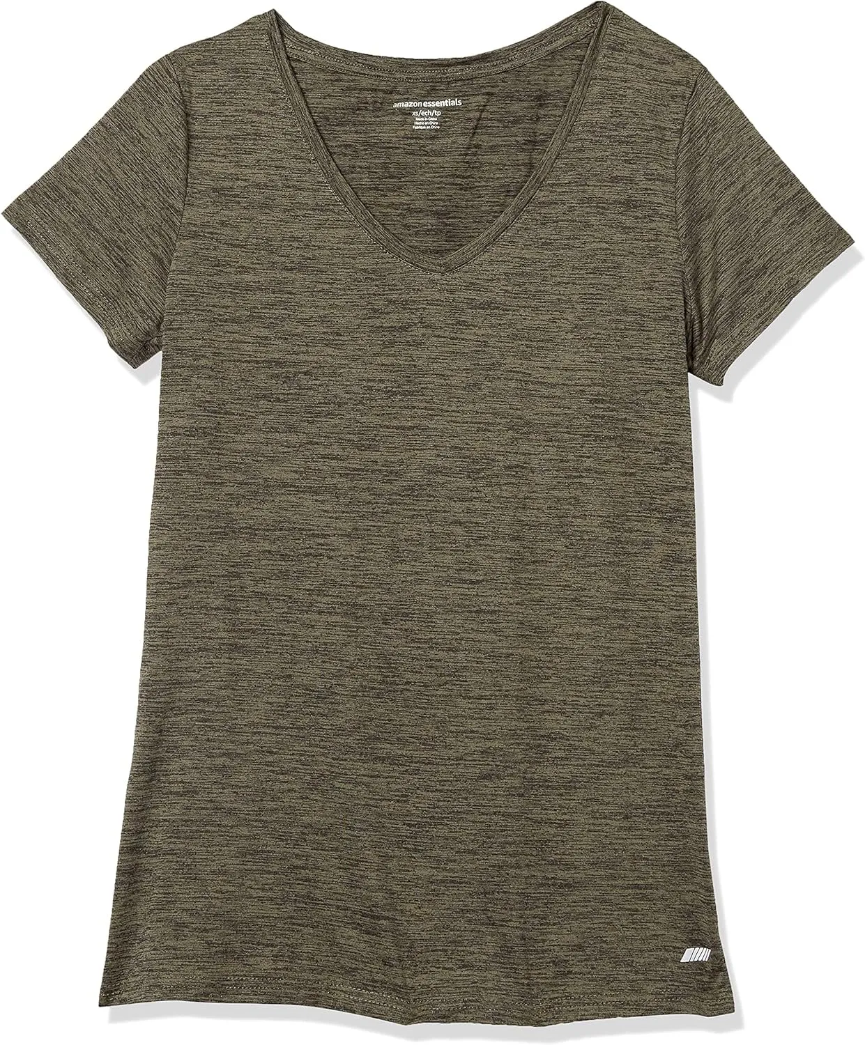 Amazon Essentials Women's Active Quick Dry Tech Stretch Short-Sleeve V-Neck T-Shirt (Available in Plus Size), Pack of 2