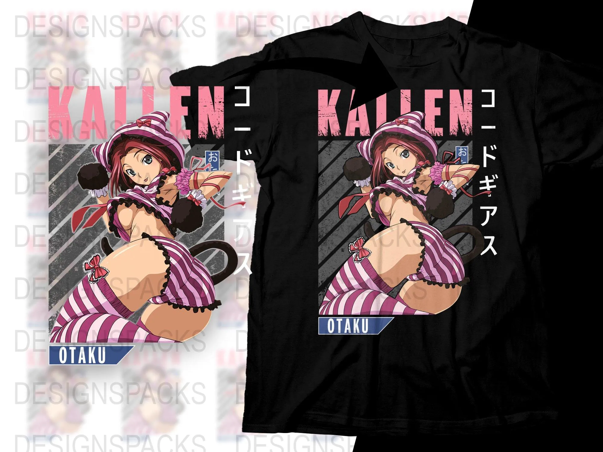 Anime Kallen Design Graphic Png Digital Download