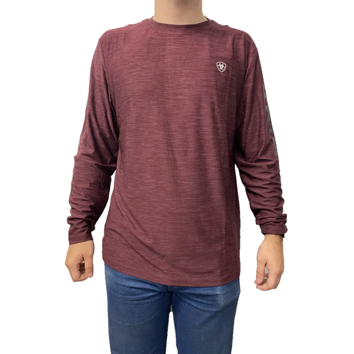 Ariat® Men's Malbec Heather Charger Logo Long Sleeve T-Shirt 10041001