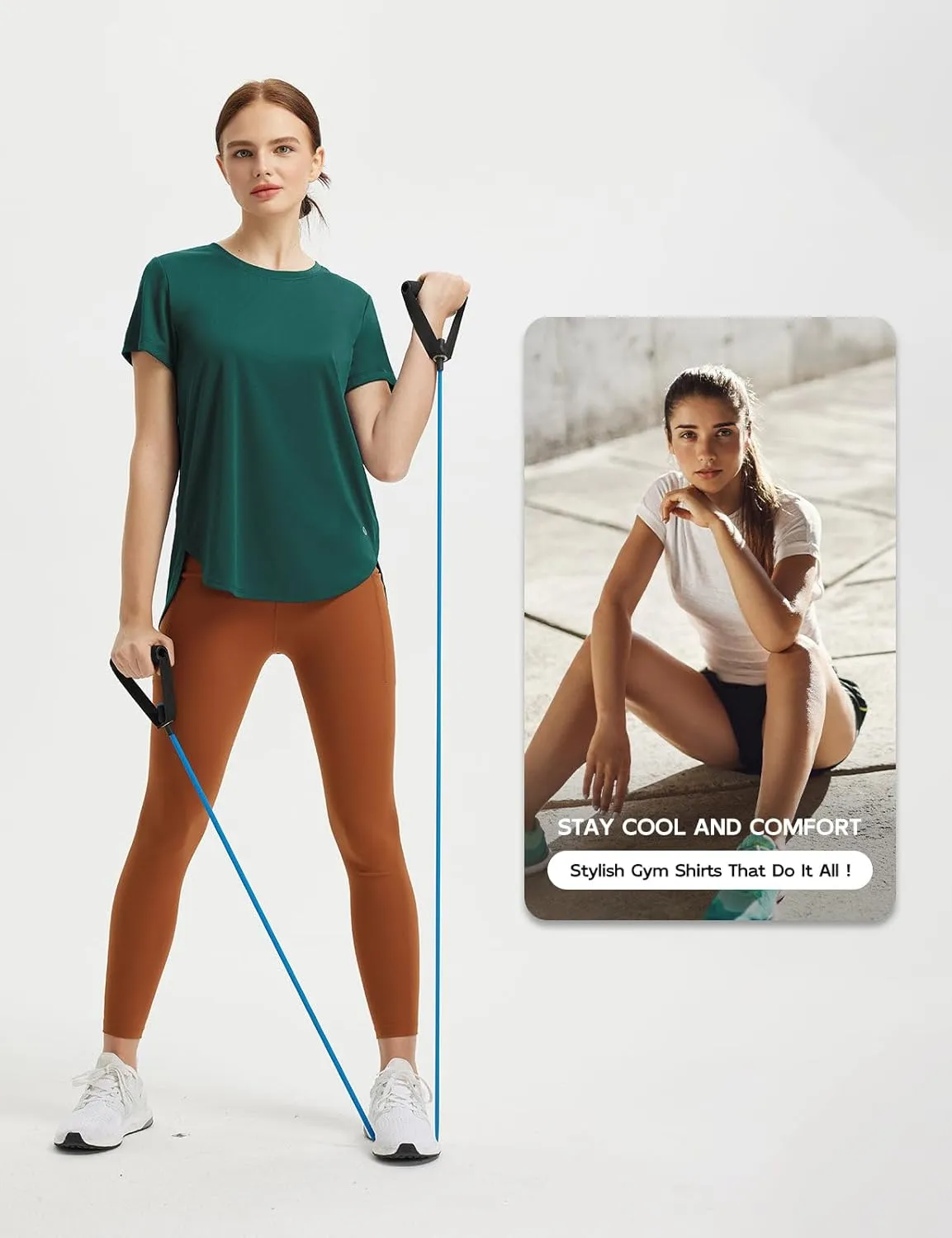 baleaf Women's Short Sleeve Workout Shirts Athletic Running Yoga Tops with Curved Hem Quick Dry Sun T-Shirt UPF 50 