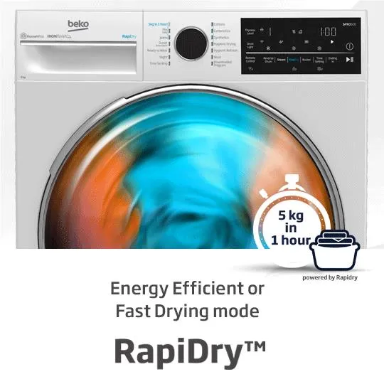 Beko BDPB104HW 10kg Hybrid Heat Pump Dryer with Steam