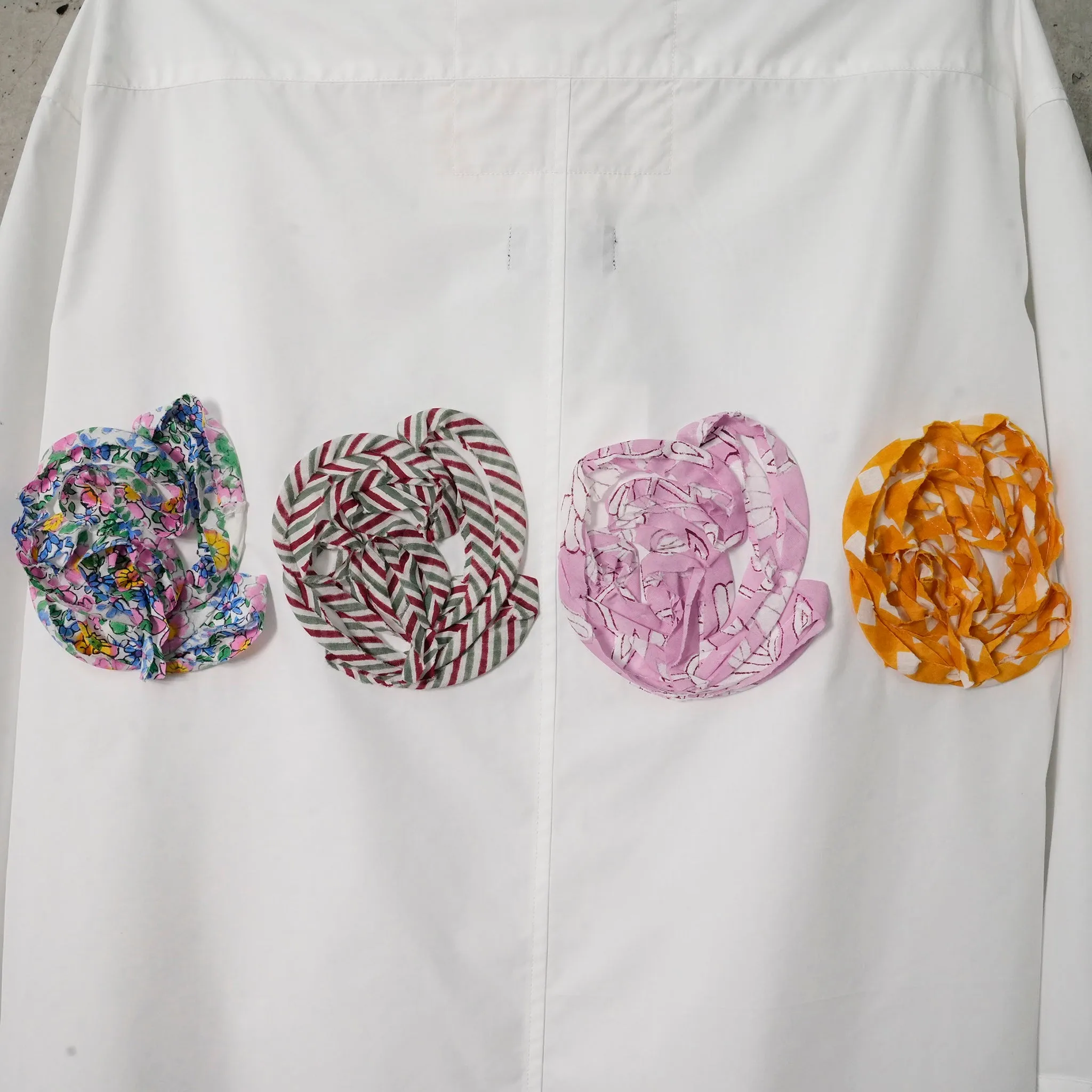 BLOCK PRINT FLOWER SHIRTS / WHITE