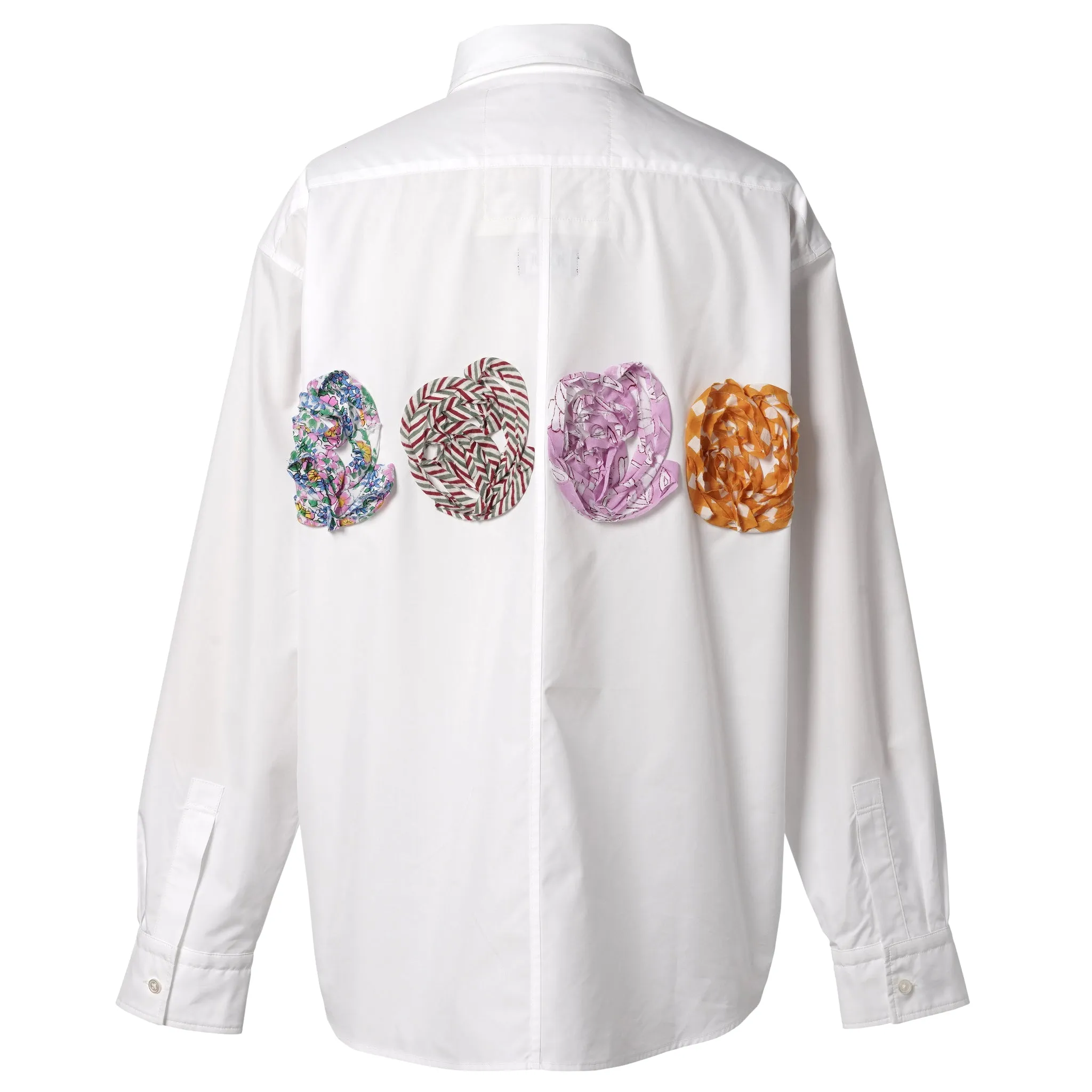 BLOCK PRINT FLOWER SHIRTS / WHITE