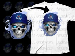 Blue Jays Skull Graphic Sports Fan Apparel Png Digital Download