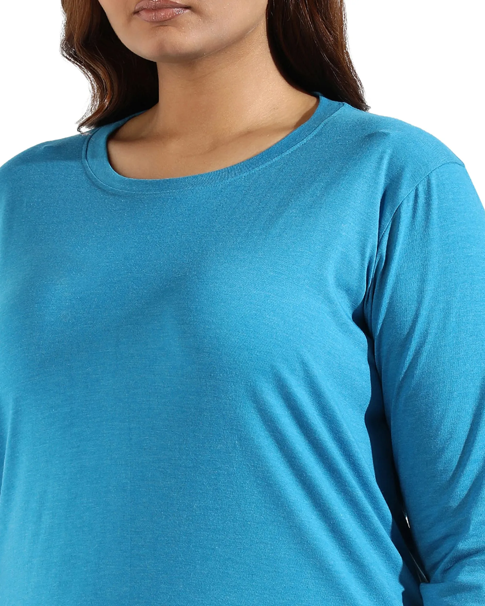 Blue Round Neck Tee | Blue