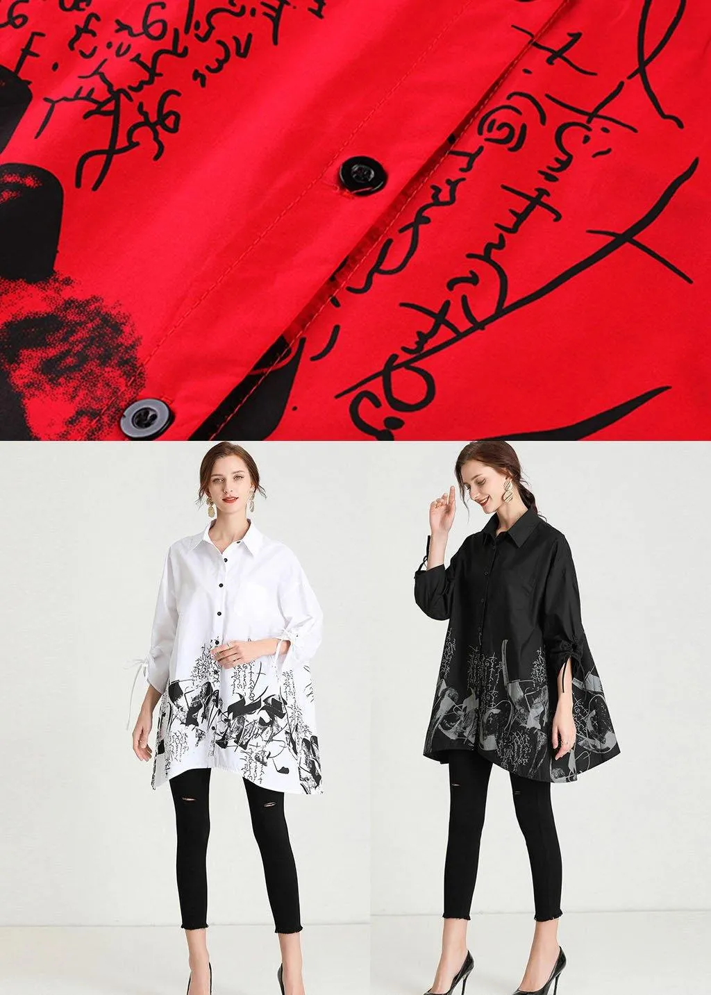 Boho White Peter Pan Collar Button Print Top Shirts