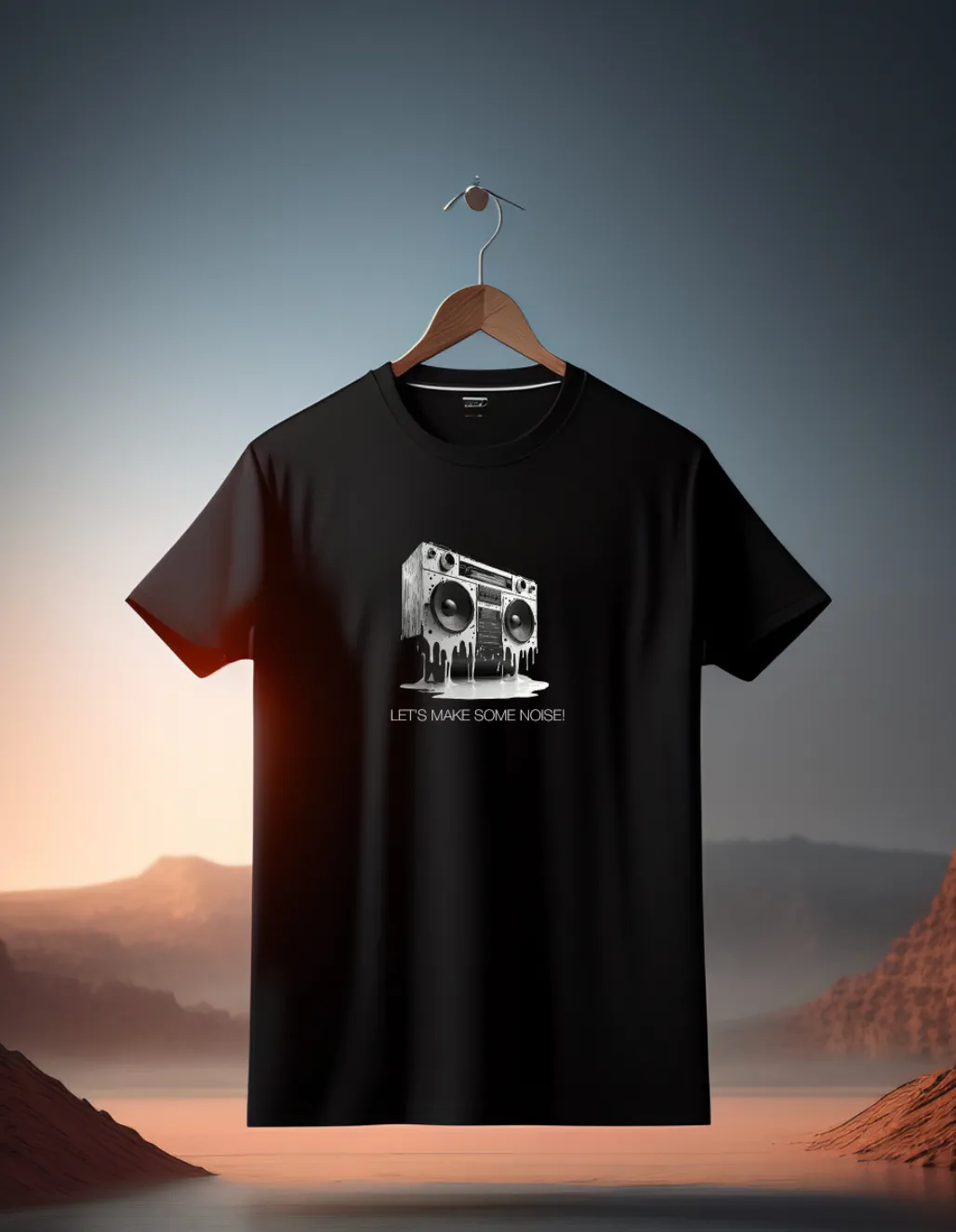 Boombox Let's make some Noise Black Collection Art Exclusive T-Shirts | Grooveman Music