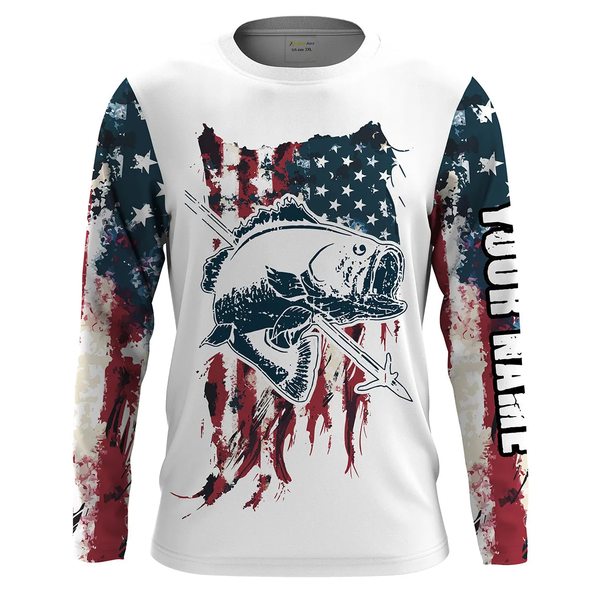 Bowfishing American Flag Customize Name 3D All Over printed Shirts For Men, Women - Personalized Bow Fishing Gifts