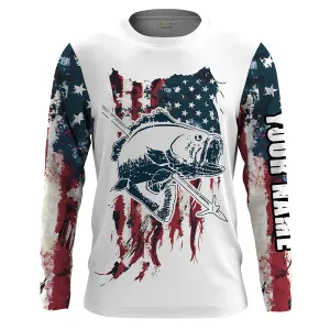 Bowfishing American Flag Customize Name 3D All Over printed Shirts For Men, Women - Personalized Bow Fishing Gifts