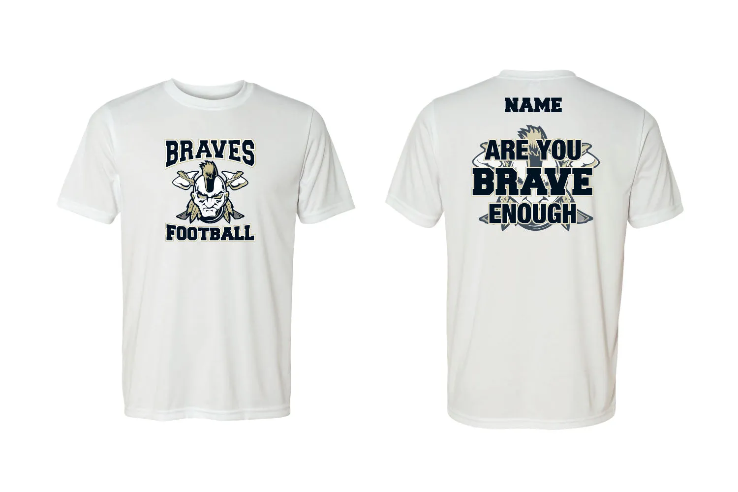 Braves Football Dryfit Performance Shirt - Design 1 (White)