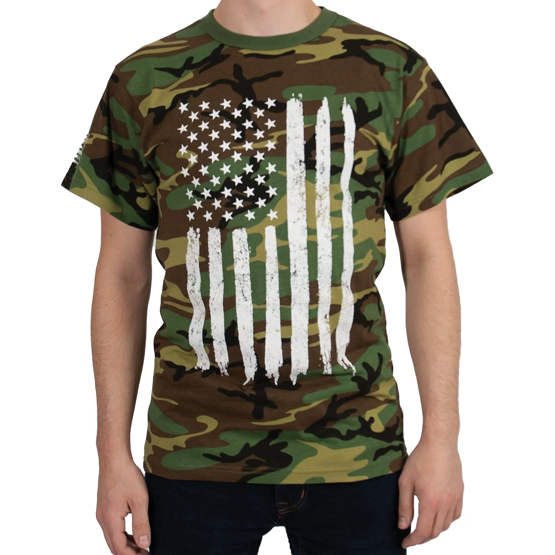 Camo US Flag Athletic Fit T-Shirts