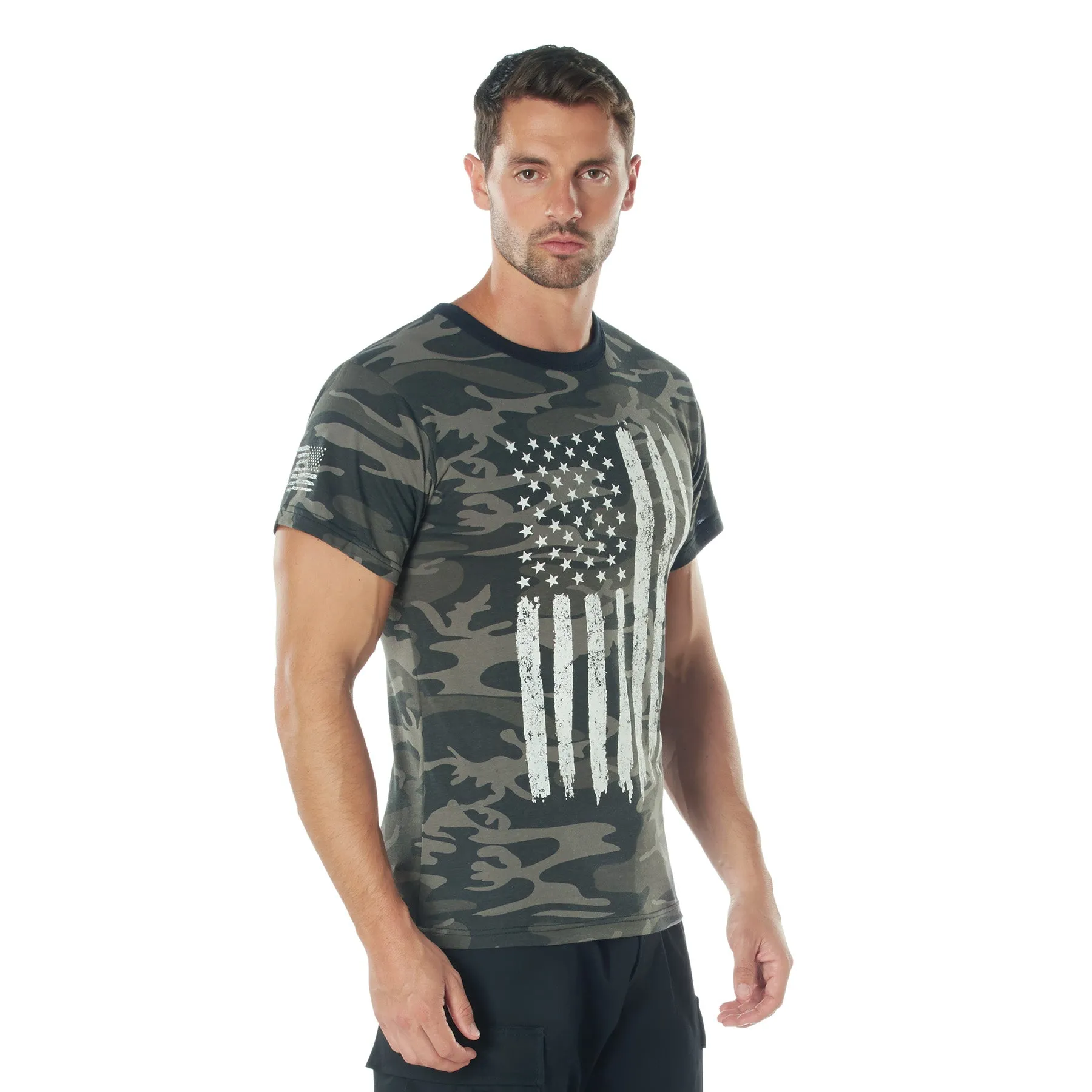 Camo US Flag Athletic Fit T-Shirts