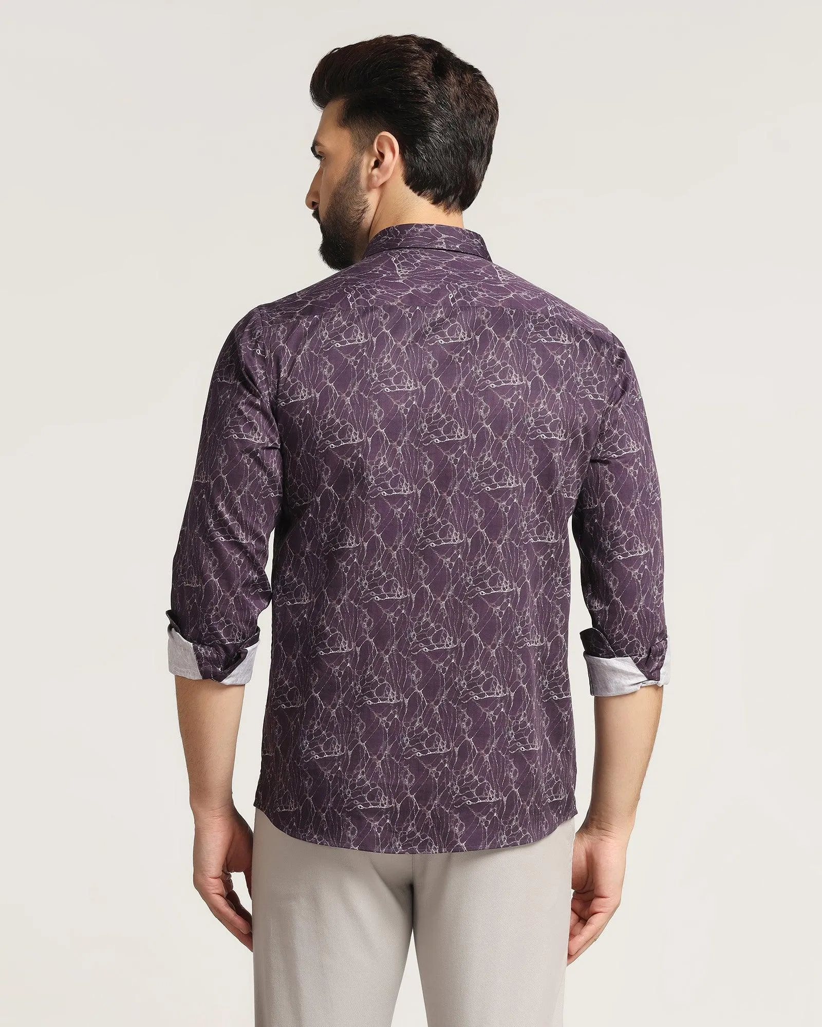 Casual Purple Printed Shirt - Neil