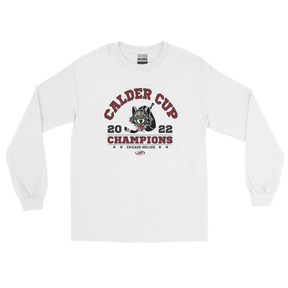 Chicago Wolves 2022 Calder Cup Champions Arch Adult Long Sleeve Shirt