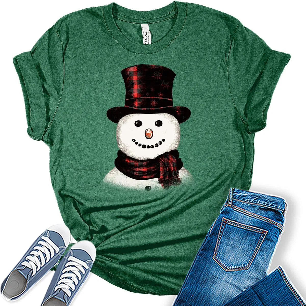 Christmas Shirts for Womennowman T-Shirt Winter Graphic Tees
