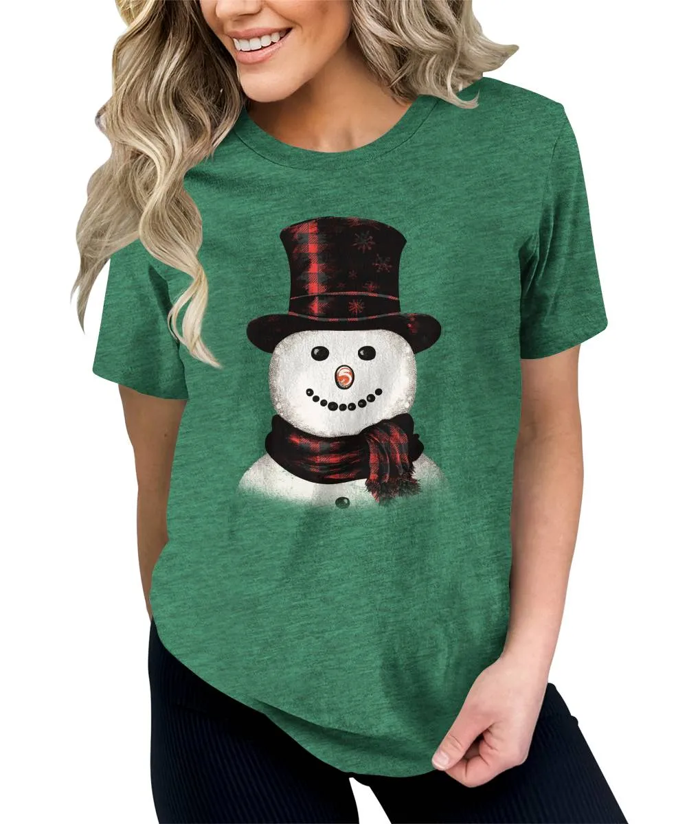Christmas Shirts for Womennowman T-Shirt Winter Graphic Tees