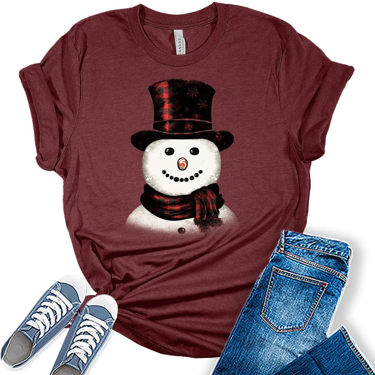 Christmas Shirts for Womennowman T-Shirt Winter Graphic Tees