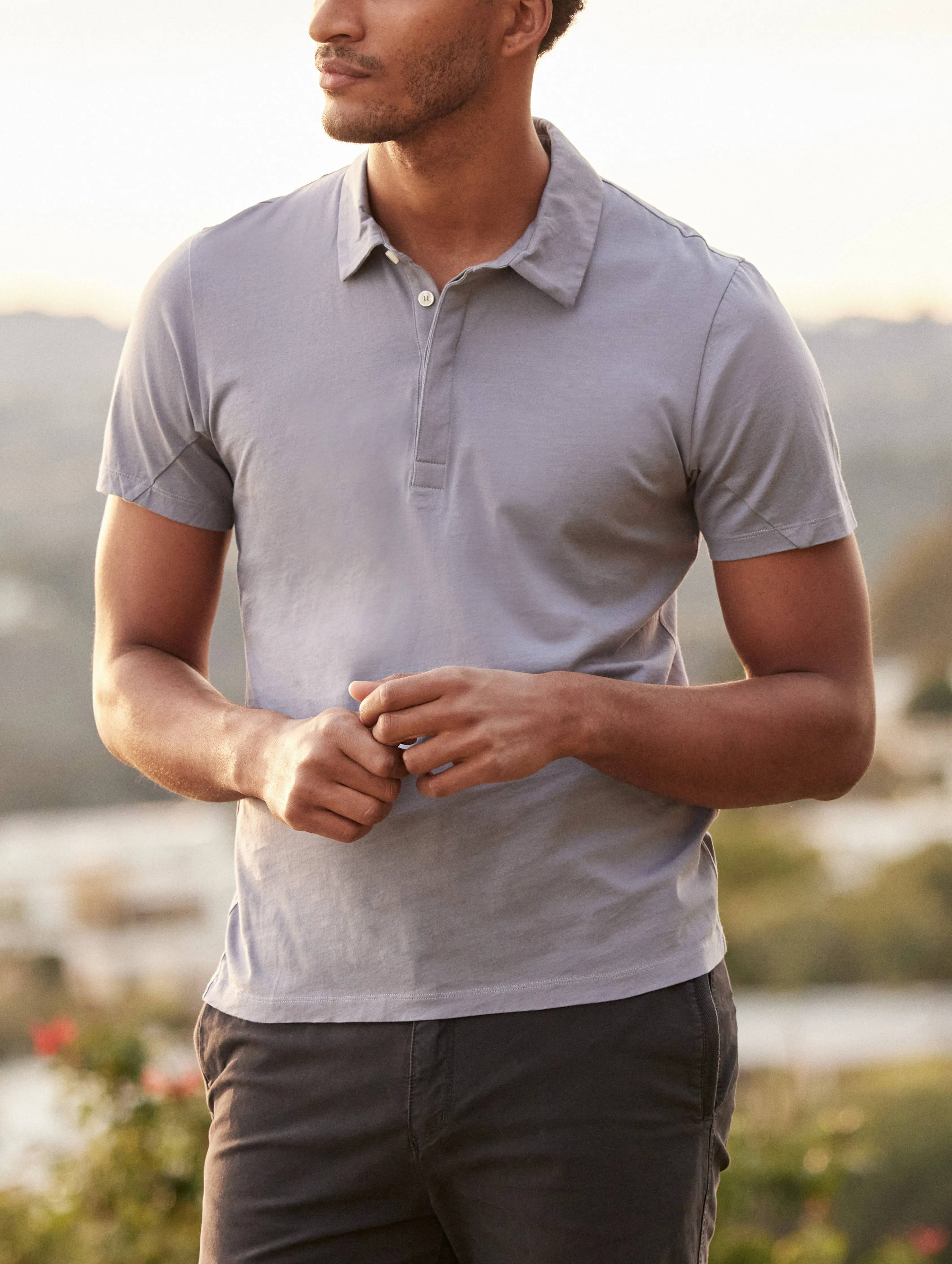 Core Jersey Polo - Slate Blue