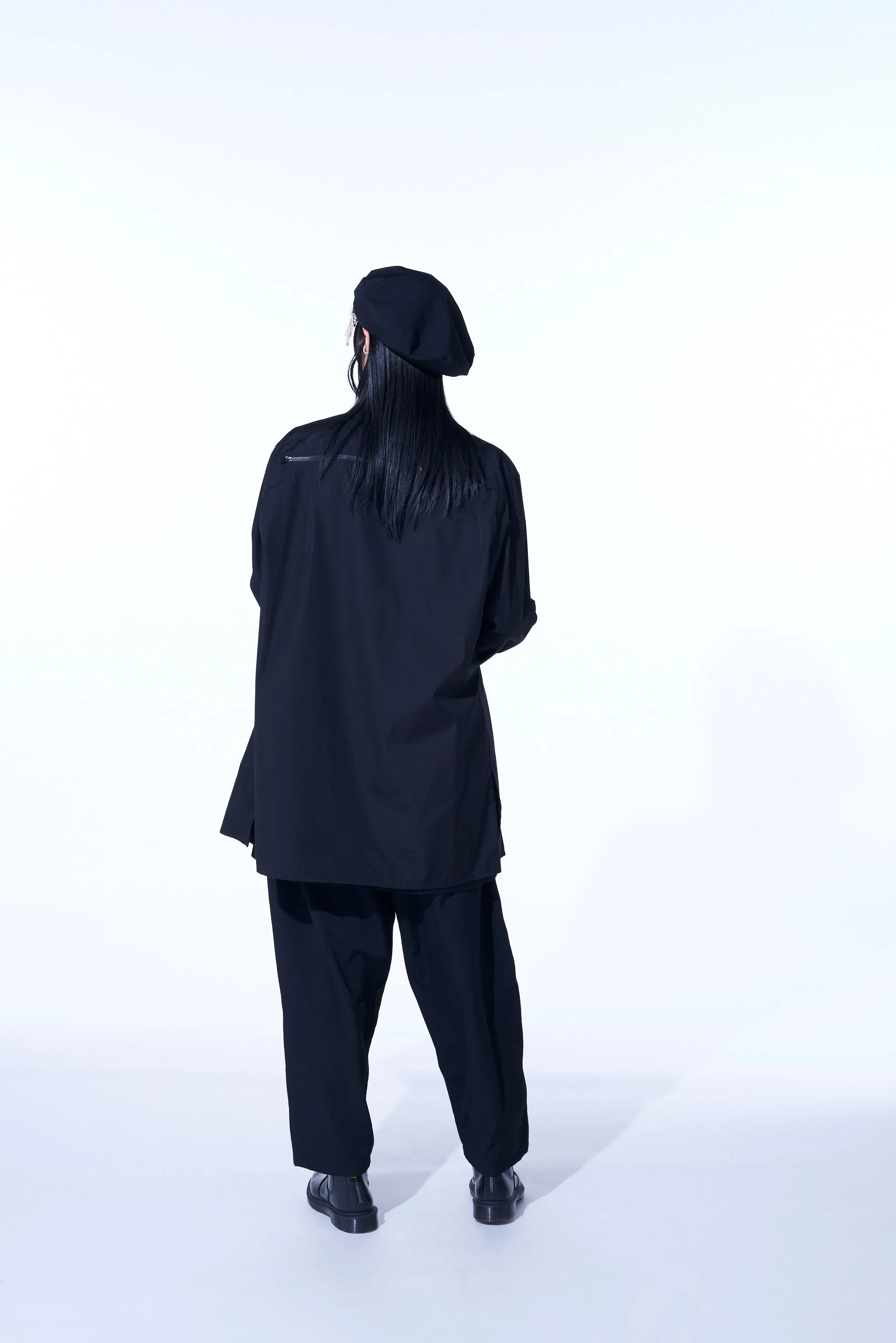 COTTON BROAD CLOTH STAND COLLAR SHIRTS WITH ZIP DESIGN
