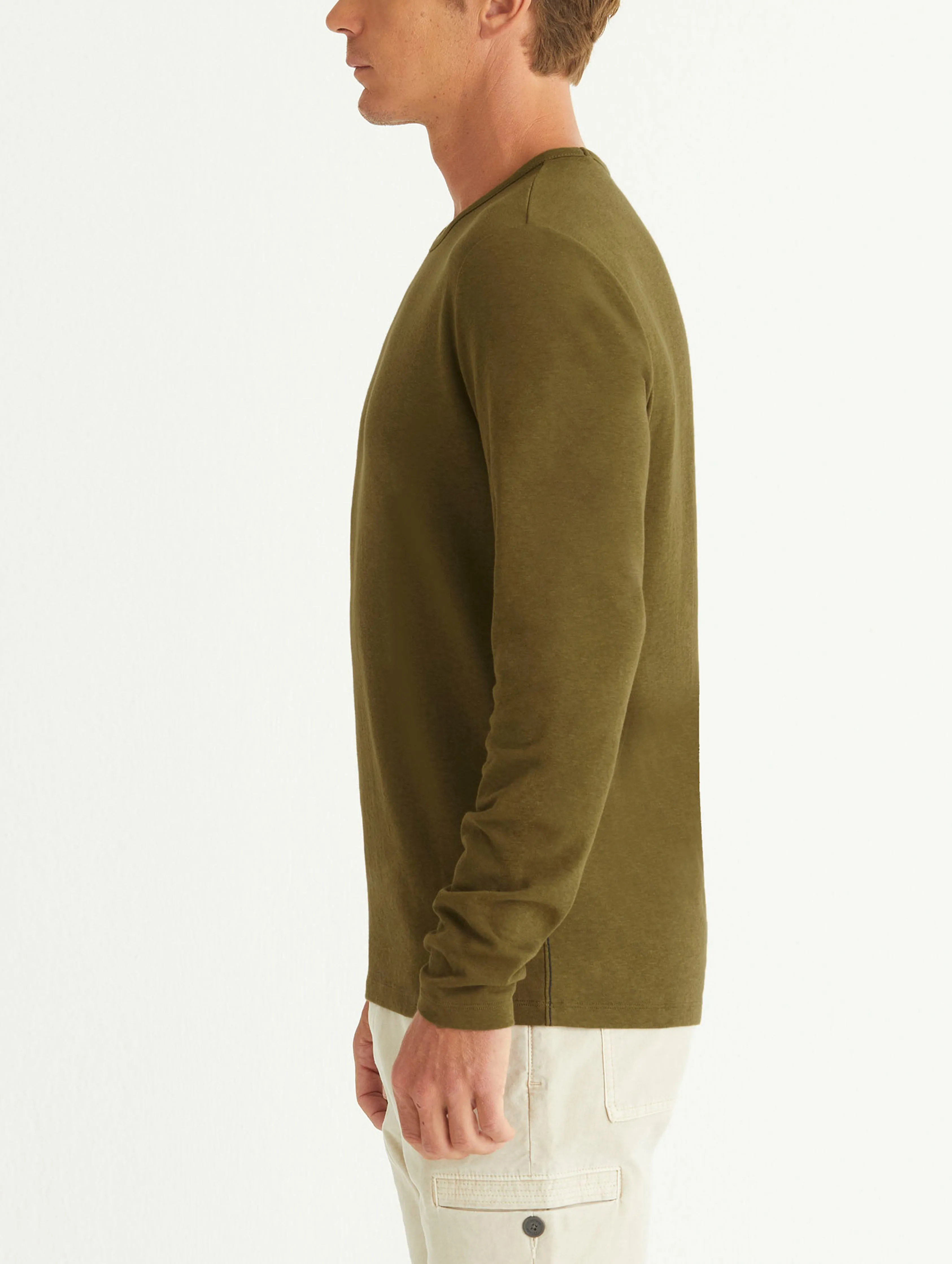 Cotton Hemp Long-Sleeve Tee - Command Green