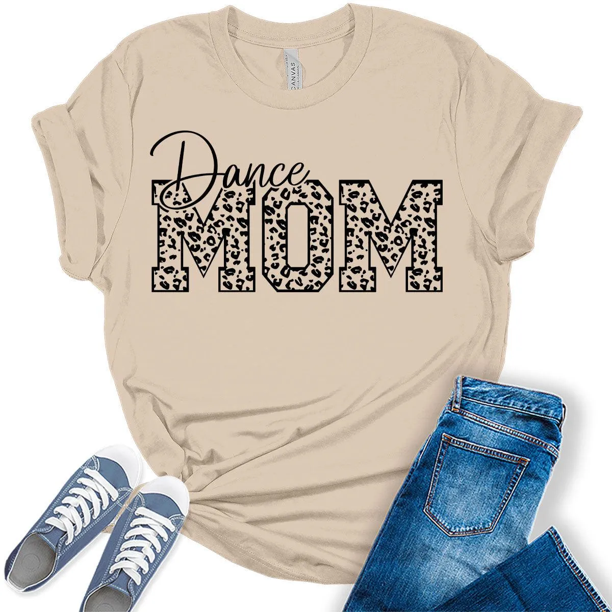 Dance Mom Shirt Letter Print T Shirt Cute Graphic Tees for Women Plus Size Tops