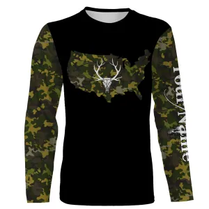 Deer Hunting Camo Customize Name 3D Long Sleeve Shirts Personalized Hunting Gift For Christmas