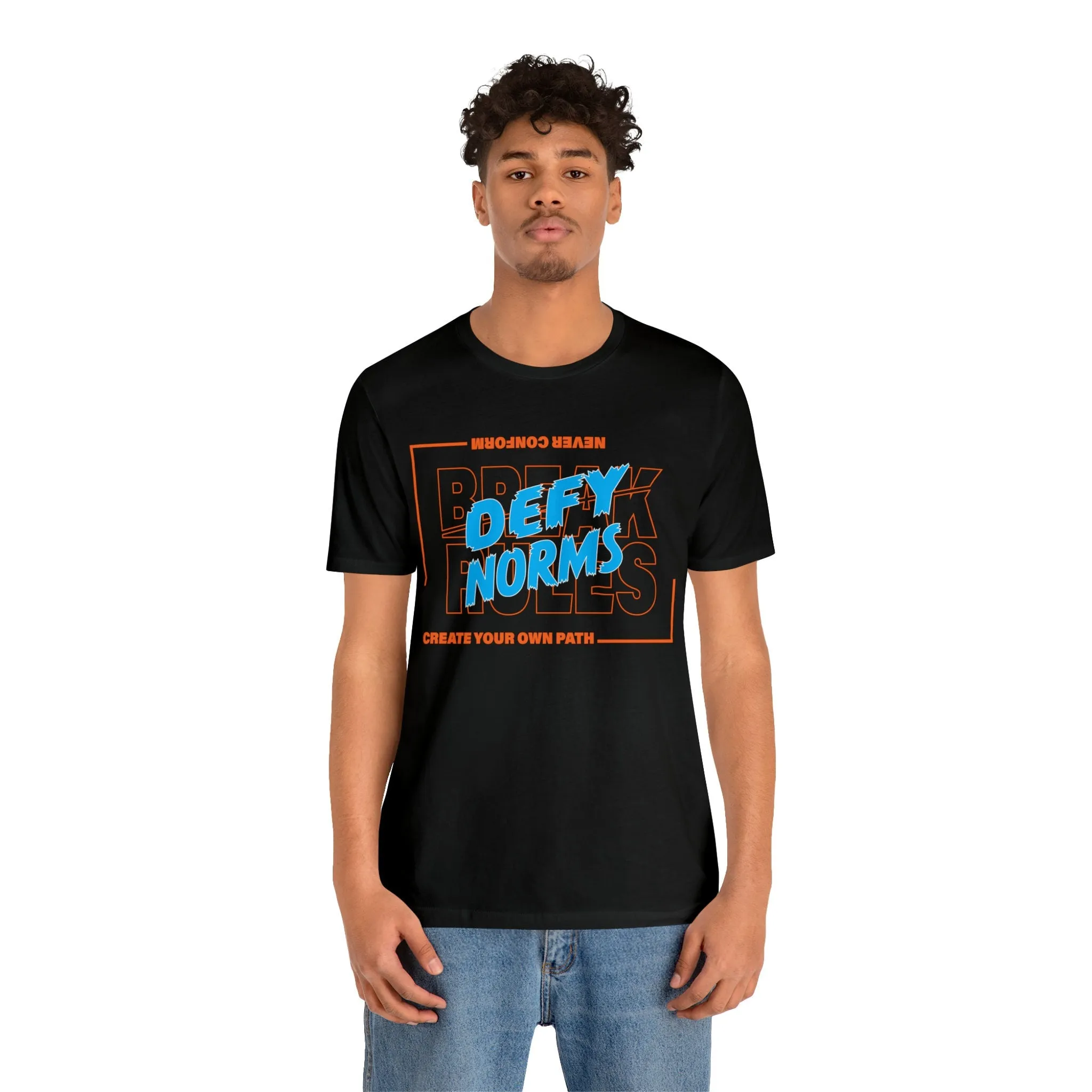 Defy Norms T-shirt | College T-shirt Positive Vibes Shirt | Trendy Eye-Catching colors | Loose fit tees