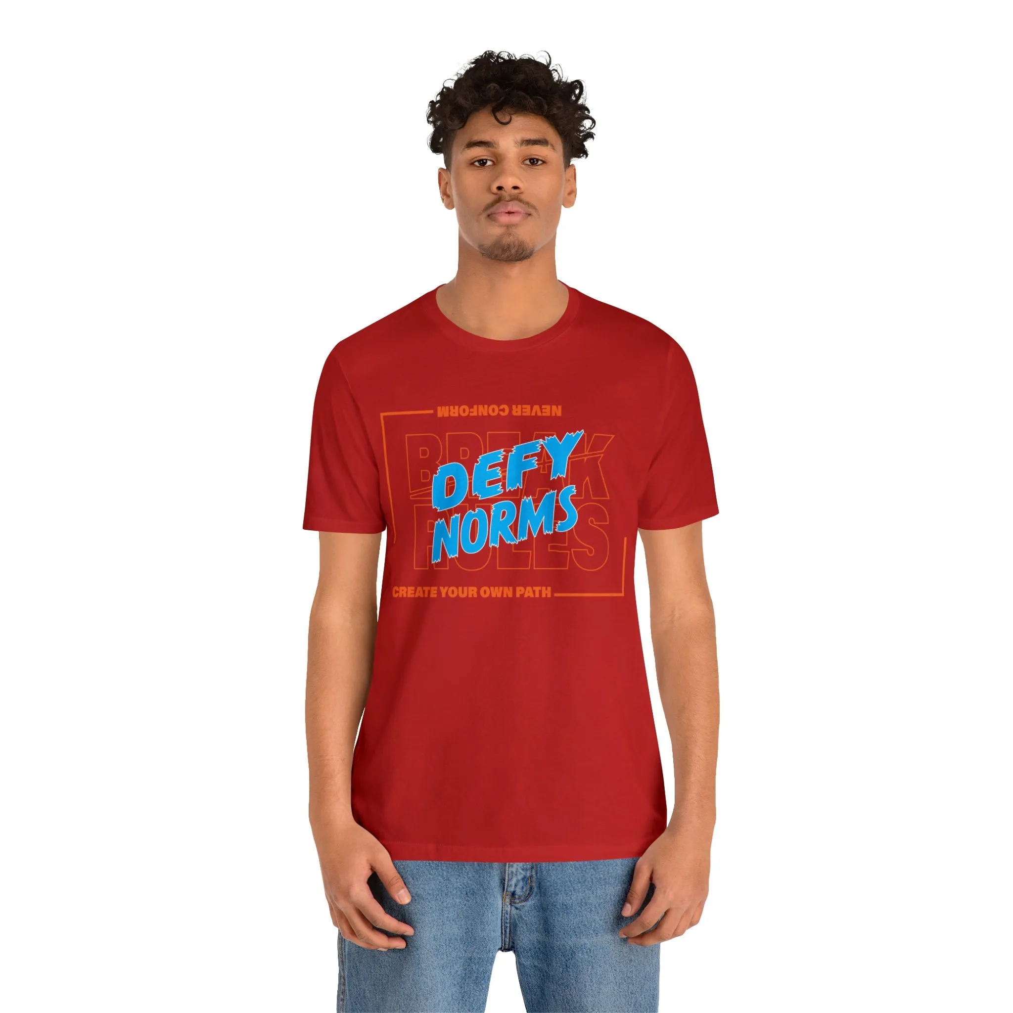 Defy Norms T-shirt | College T-shirt Positive Vibes Shirt | Trendy Eye-Catching colors | Loose fit tees