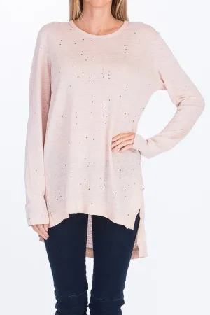 DISTRESSED ASYMMETRICAL TEE