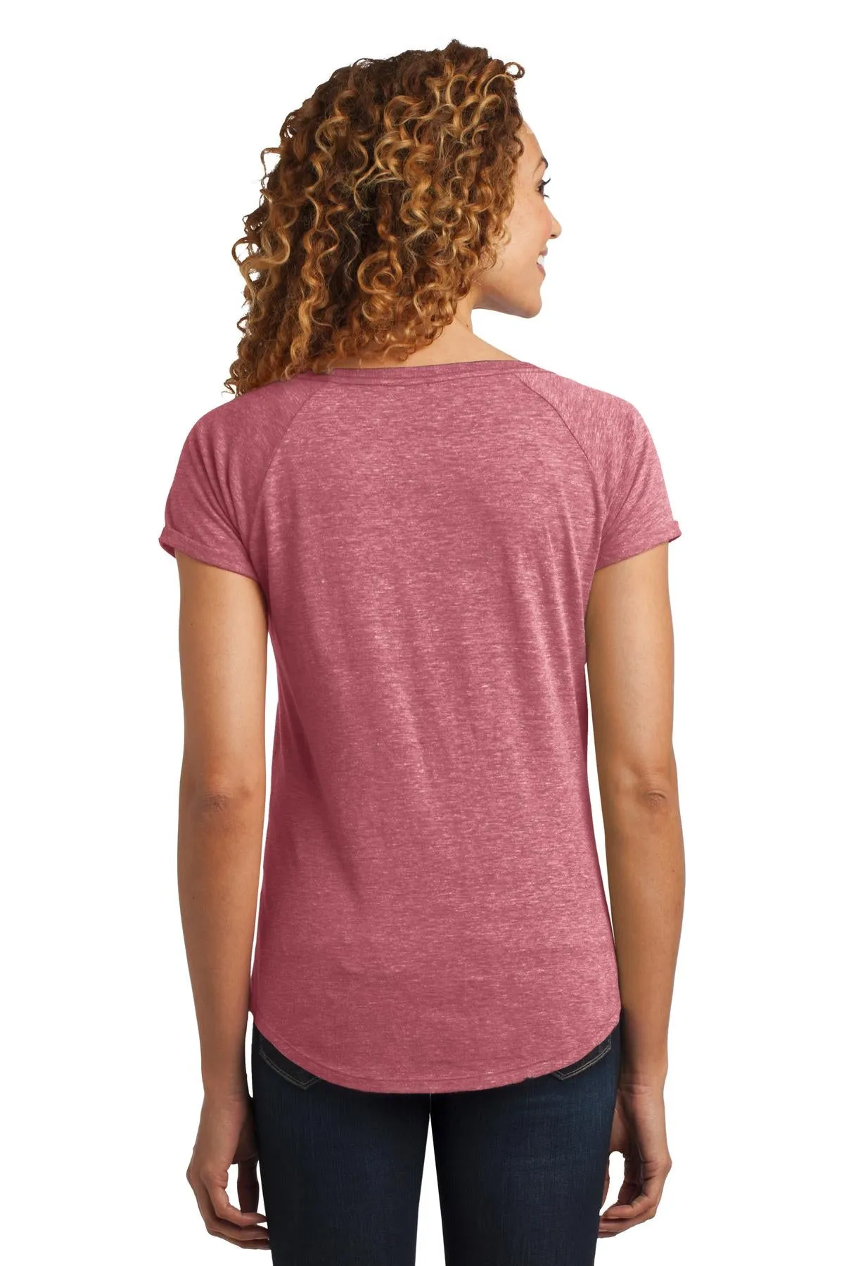District Made Ladies Tri-Blend Scoop Tee. DM443