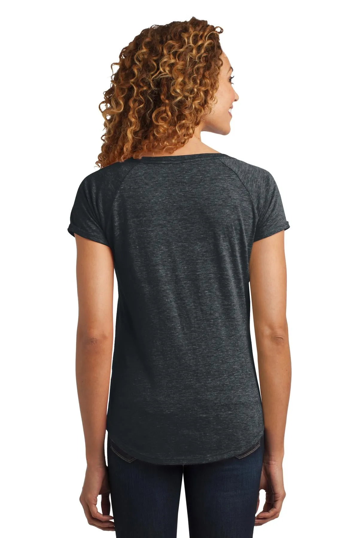 District Made Ladies Tri-Blend Scoop Tee. DM443