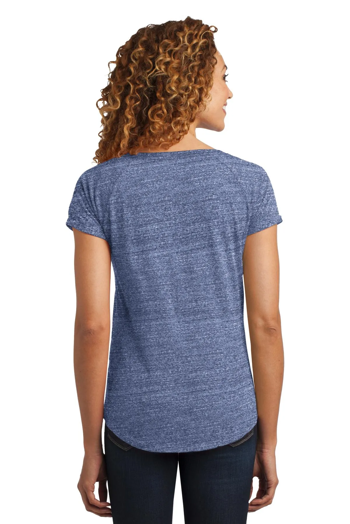 District Made Ladies Tri-Blend Scoop Tee. DM443