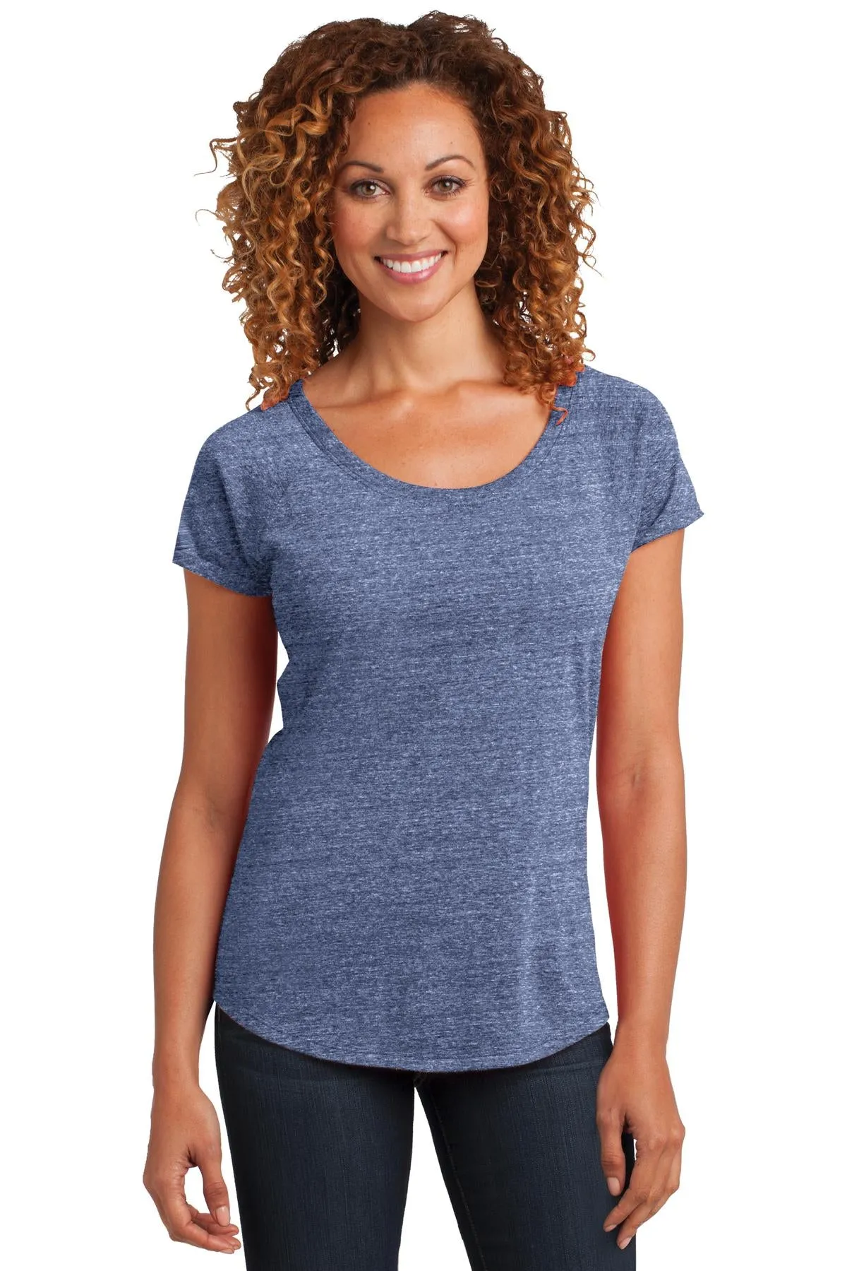 District Made Ladies Tri-Blend Scoop Tee. DM443