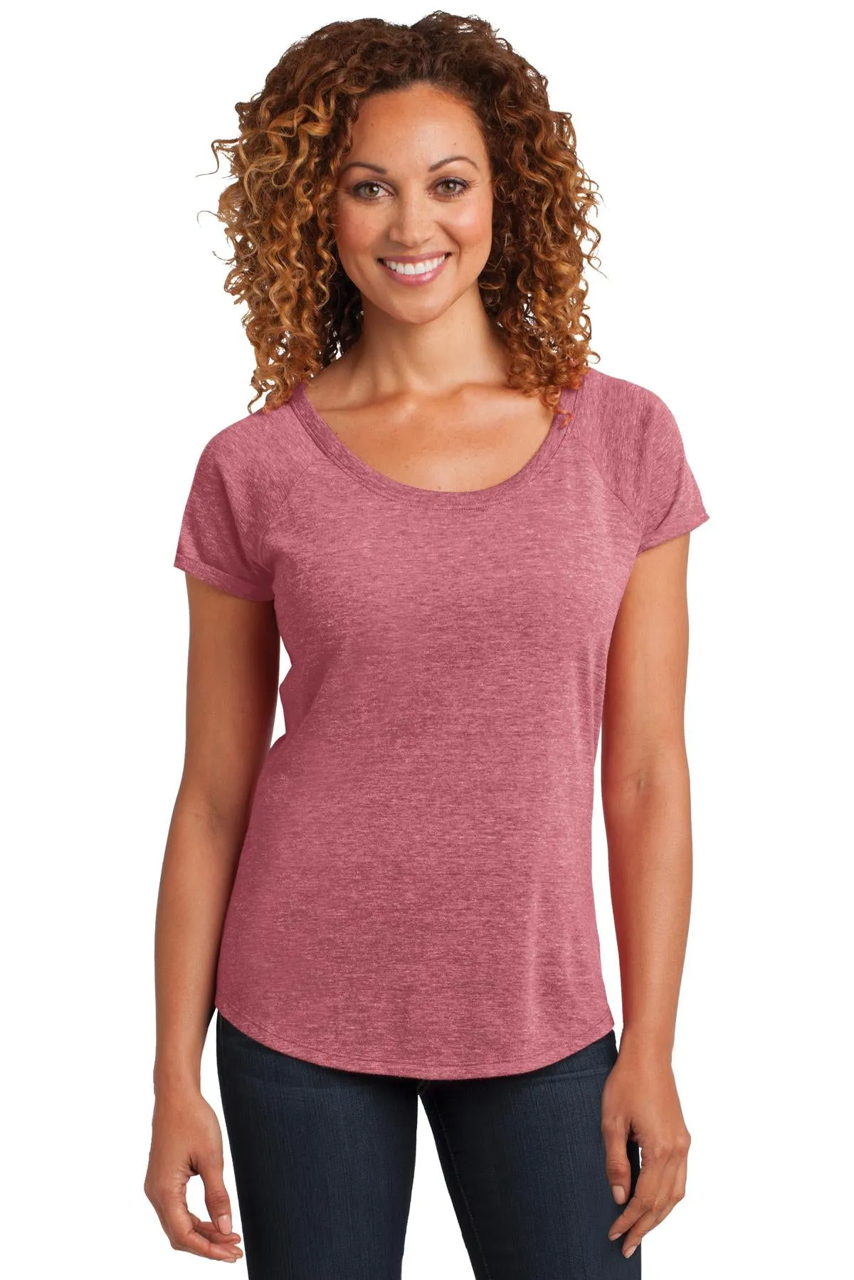 District Made Ladies Tri-Blend Scoop Tee. DM443