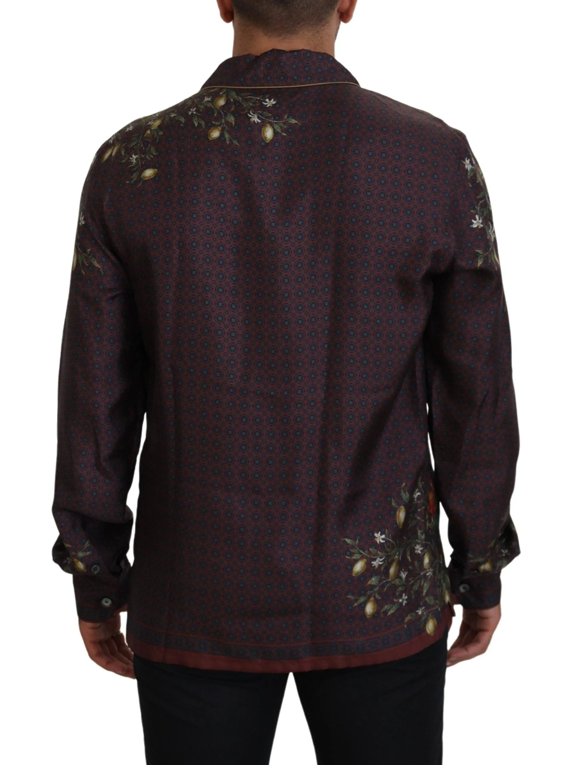 Dolce & Gabbana Ostrich Silk Satin Casual Men's Shirt