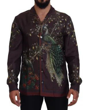 Dolce & Gabbana Ostrich Silk Satin Casual Men's Shirt