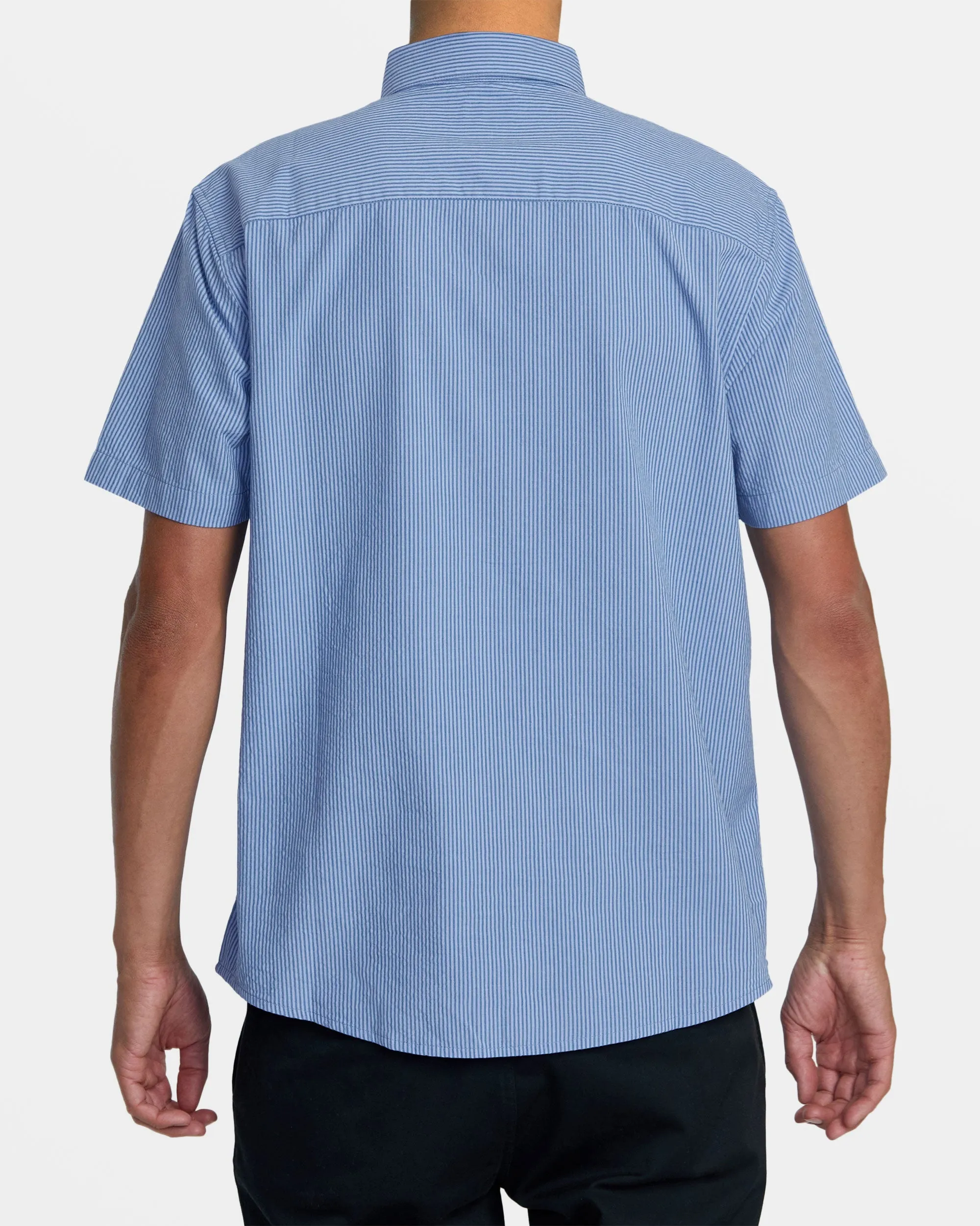Endless Seersucker Short Sleeve Woven Shirt - Cool Blue