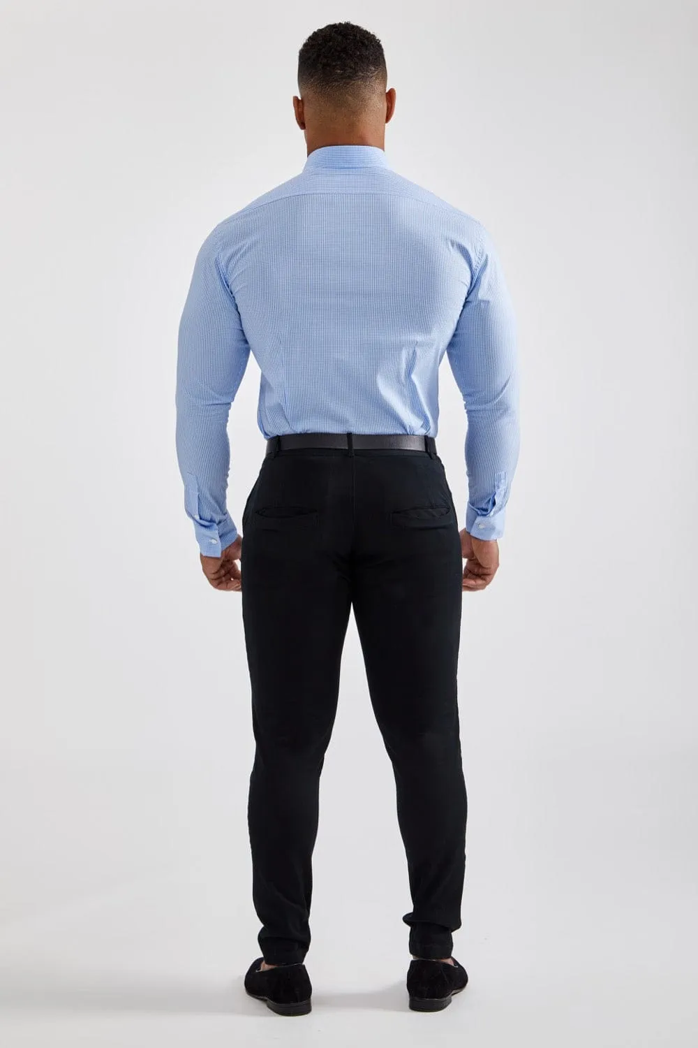 Essential Business Shirt in Checked Light Blue