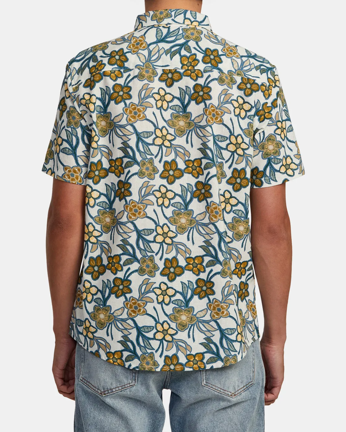 Evening Floral Shirt - Silver Bleach