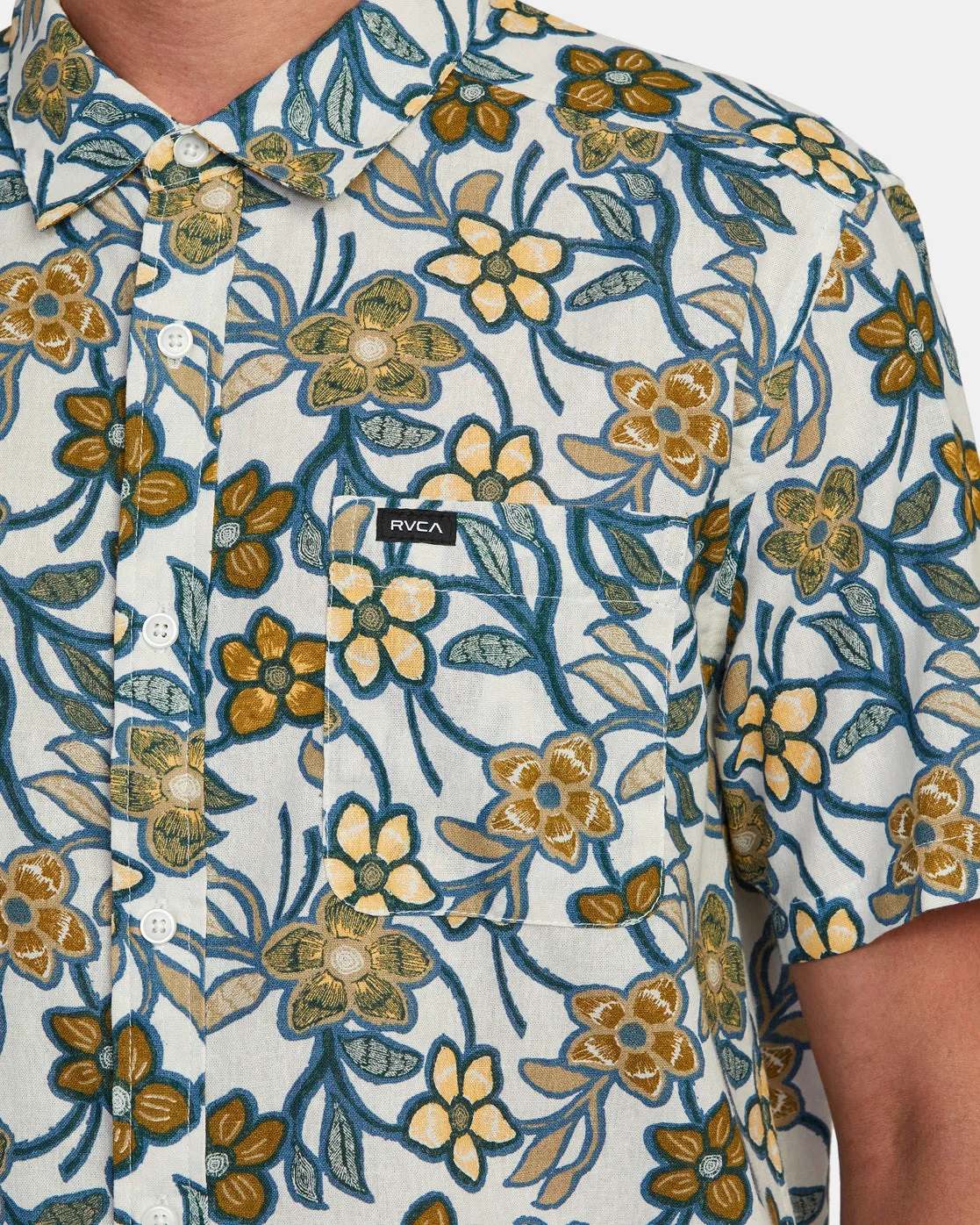 Evening Floral Shirt - Silver Bleach