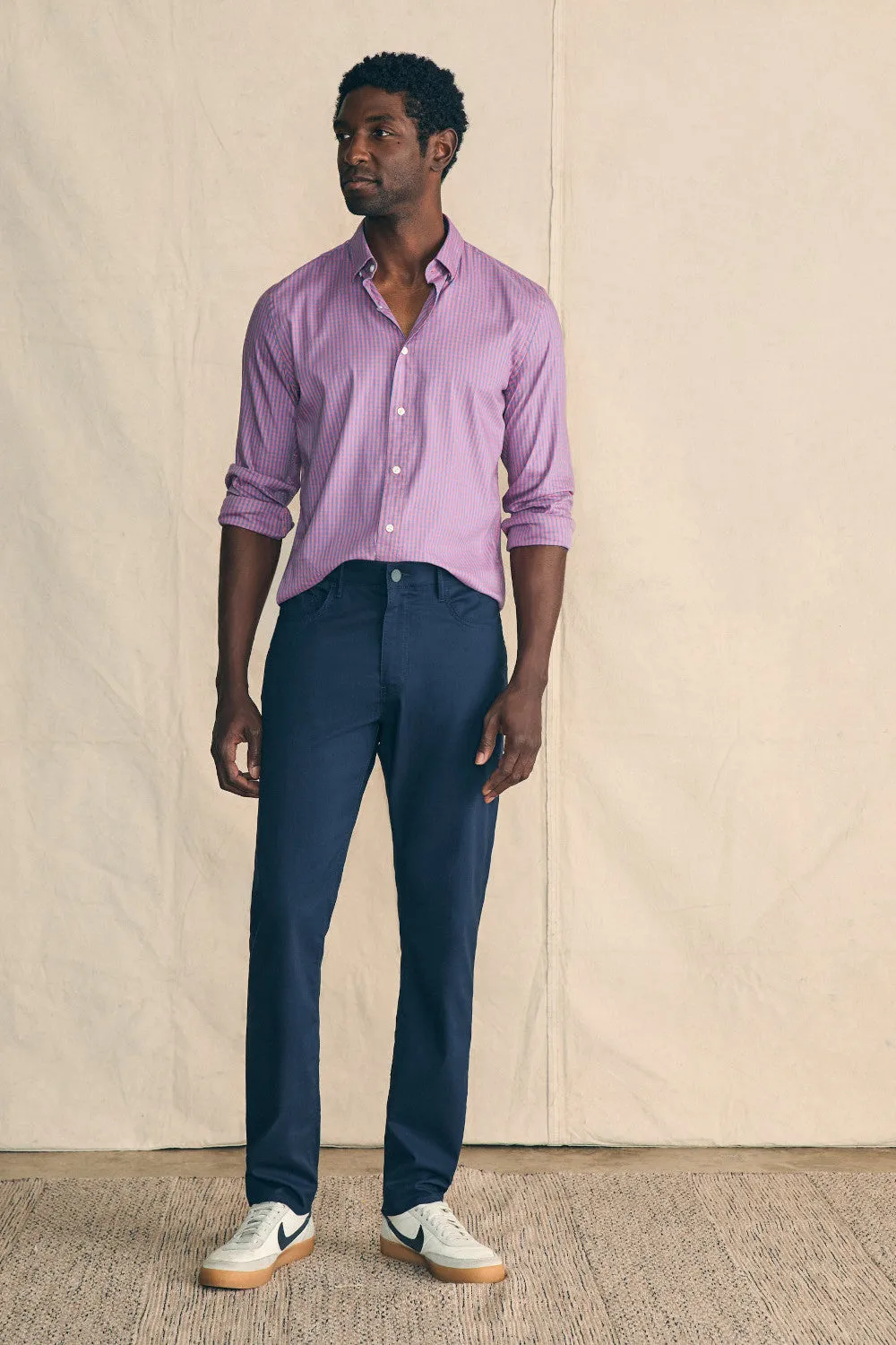 Faherty Movement Shirt in Blue Rose Gingham