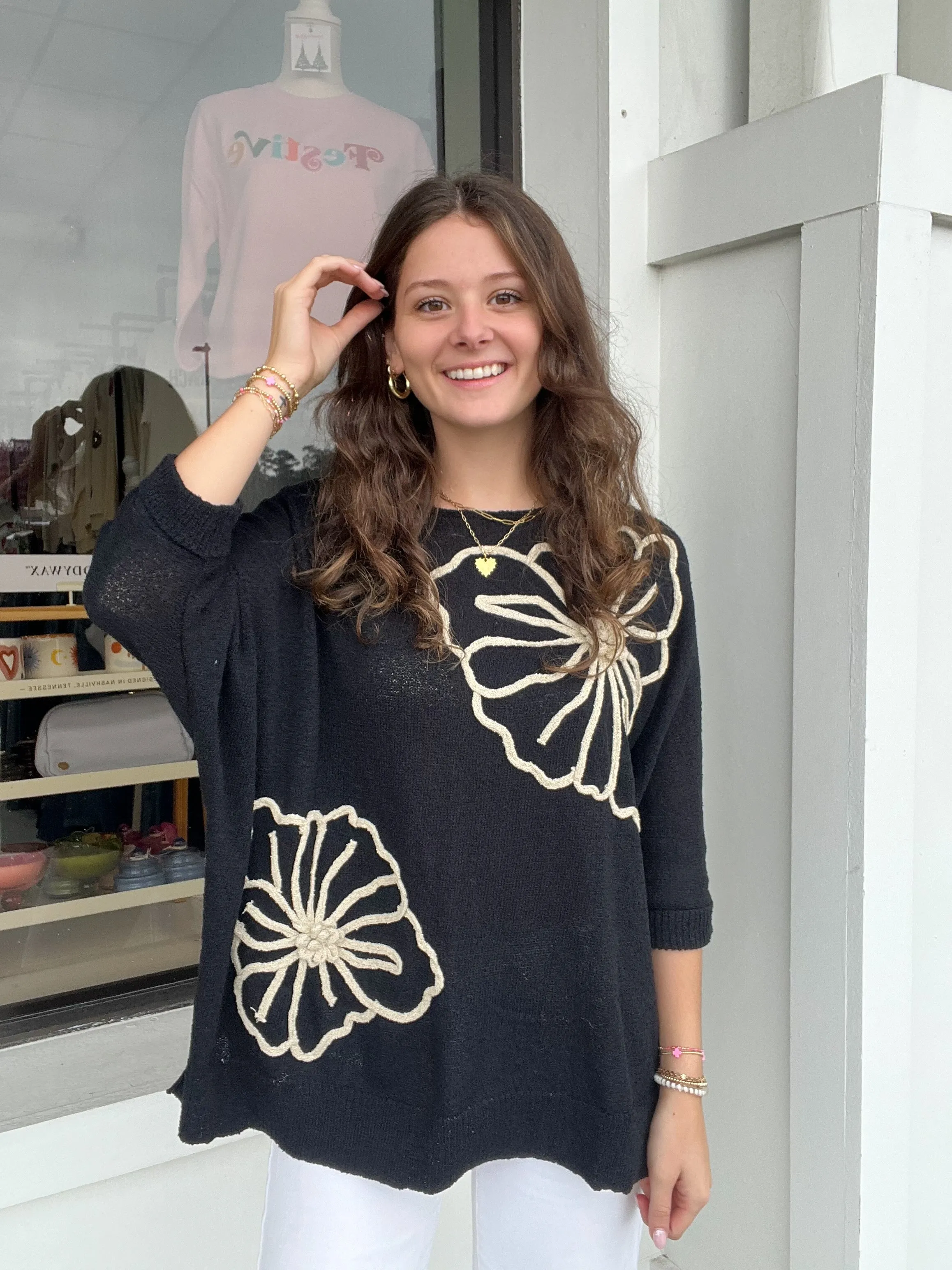 Farah Flower Knit Sweater