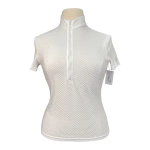 FITS Waffle Tech Show Shirt w/Stock Tie in White - Women's Medium