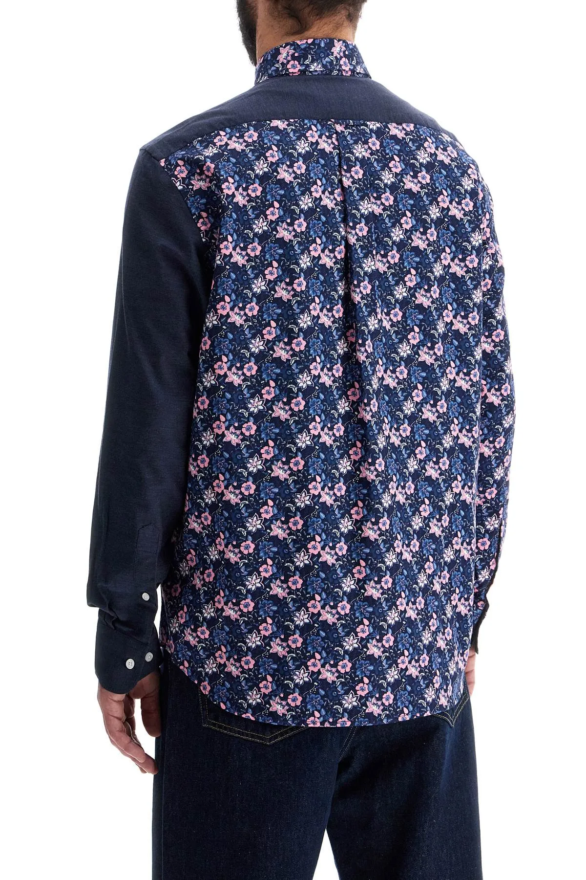 Floral Pattern Cotton Button-Up Shirt