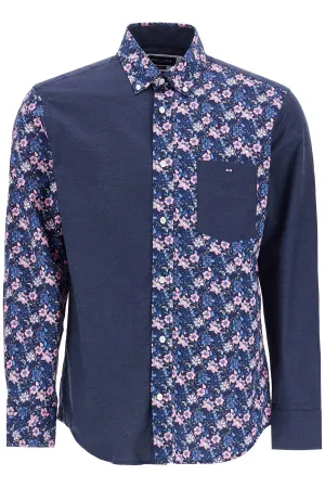 Floral Pattern Cotton Button-Up Shirt
