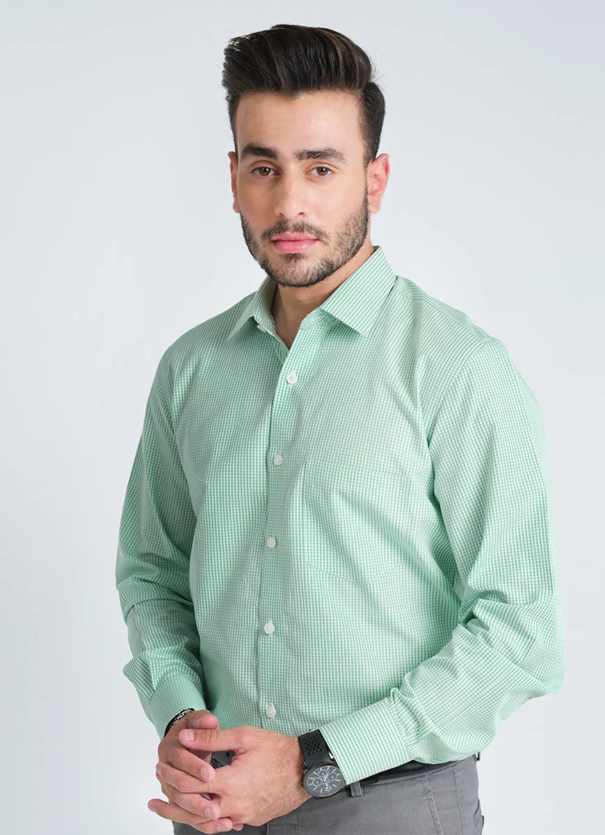 Formal Shirt - Supernova Light Green Checks