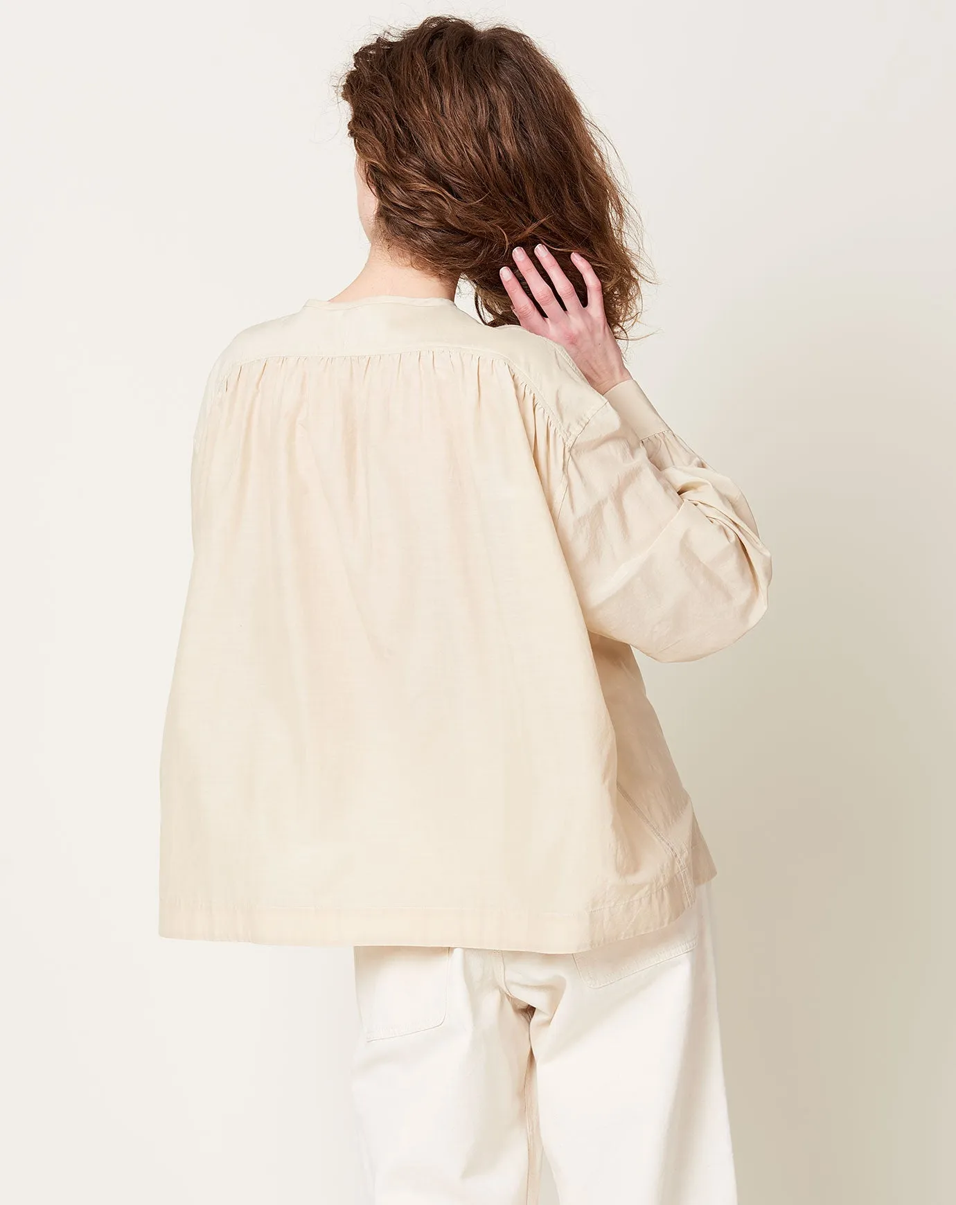 Gathered Neck Top in Sand