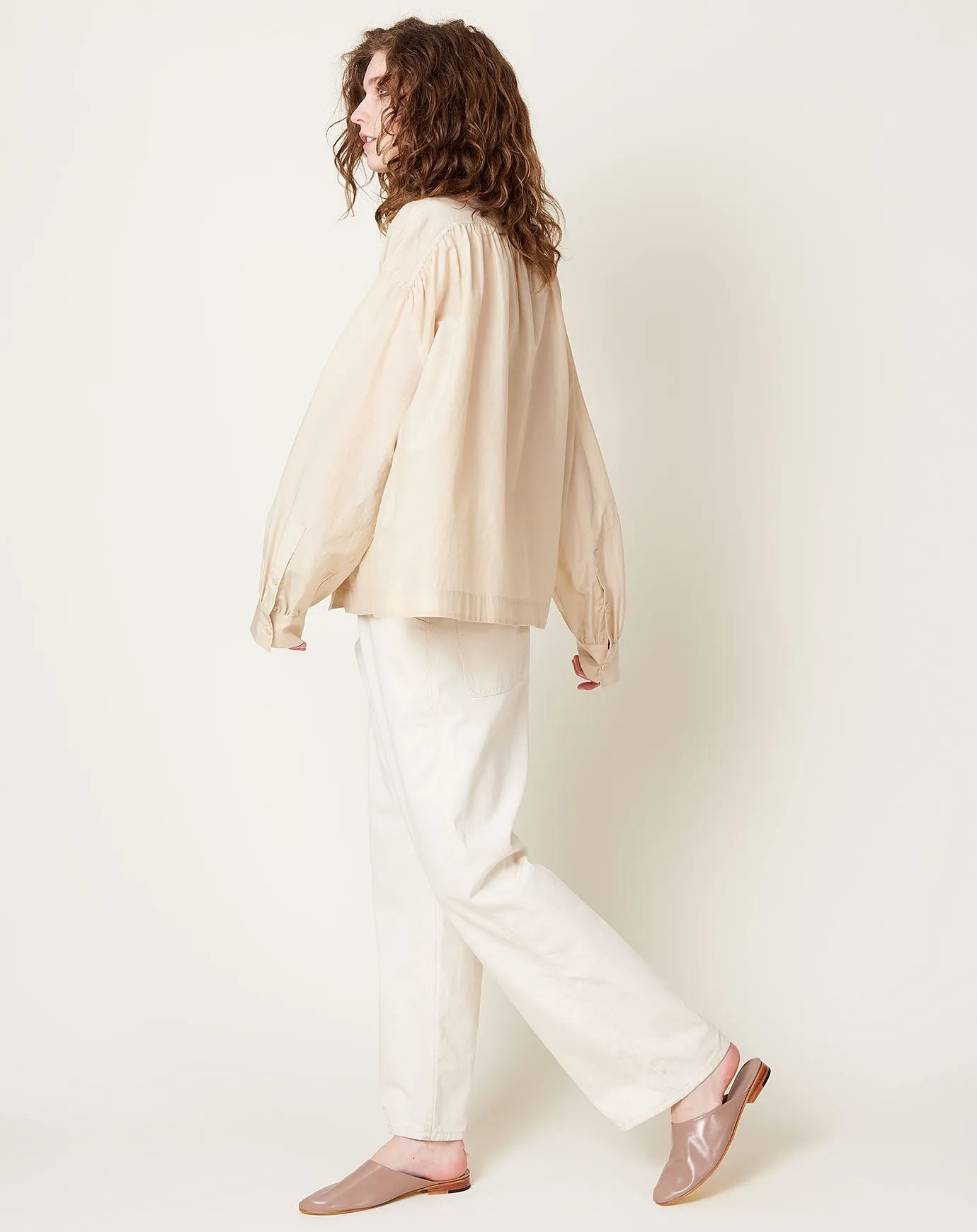 Gathered Neck Top in Sand